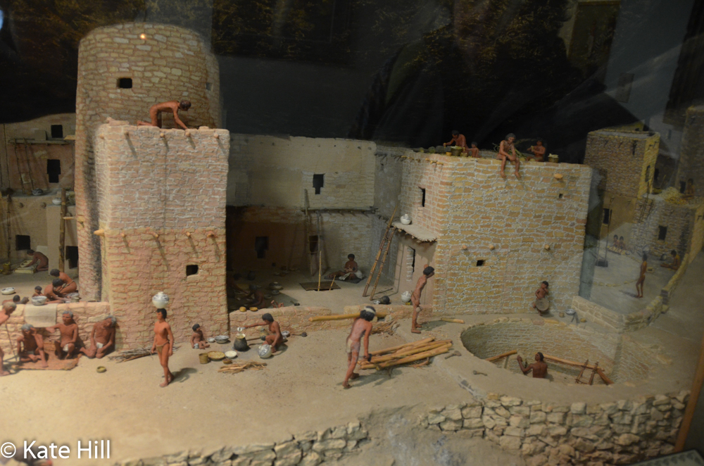 In the museum, a diarama of village life.