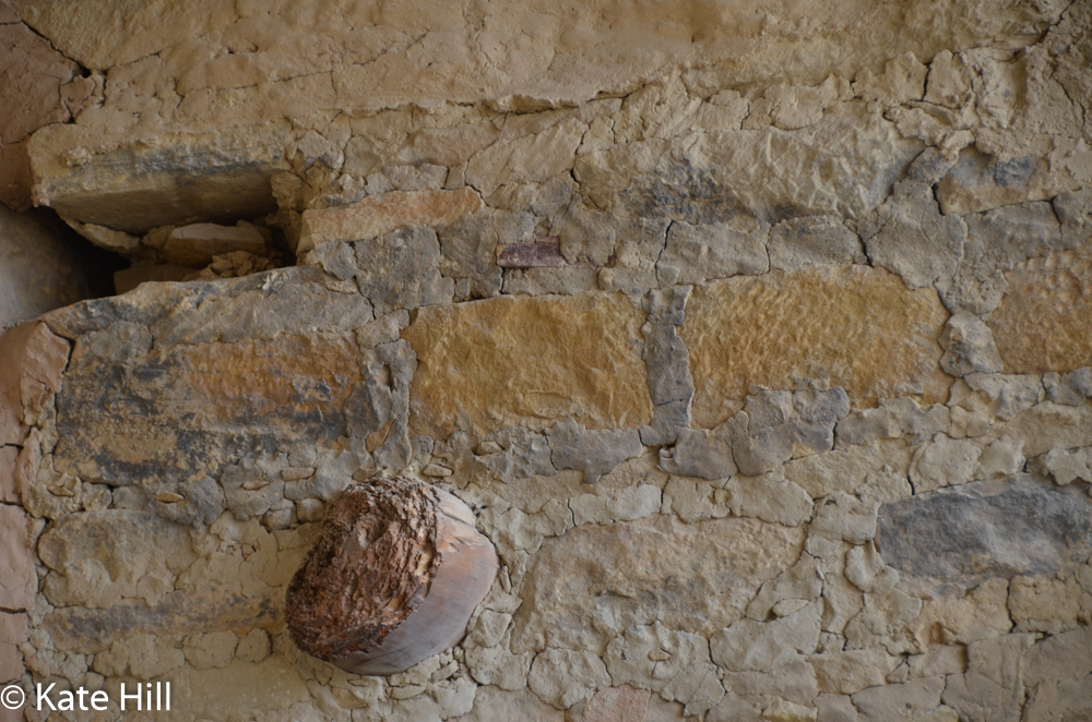 Broken timber in the wall.