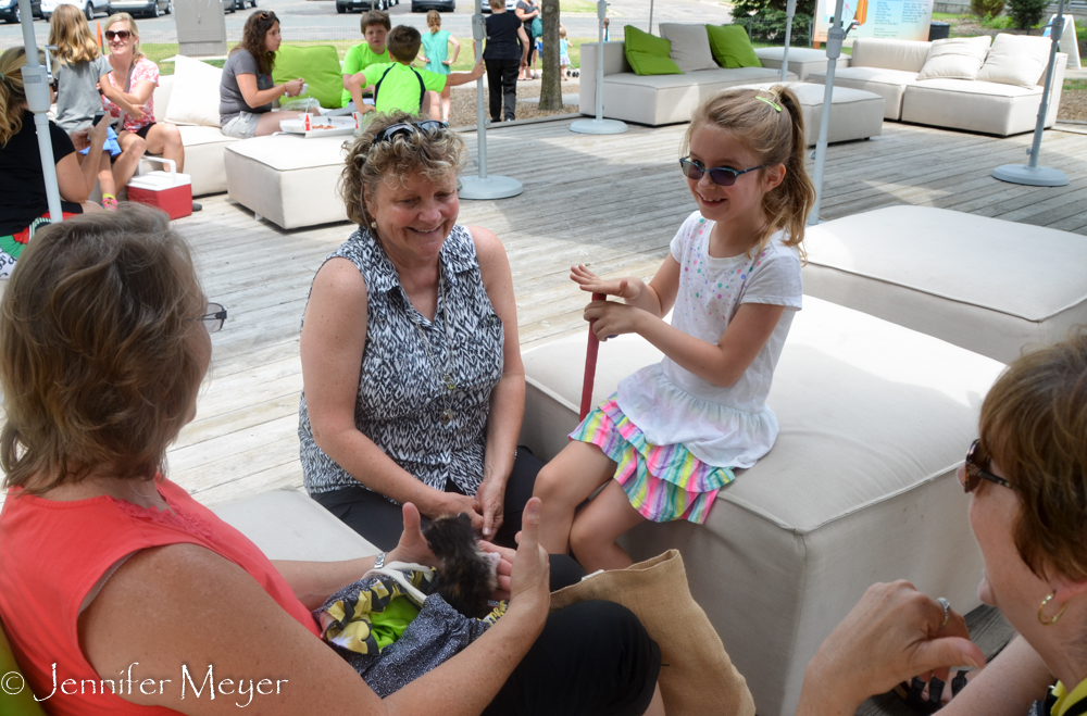 Visiting with some women who wanted to hold Gypsy.