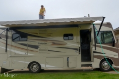 Before we left, I tried to scrub off the awning.