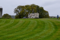 We parked up on the hill behind the store.