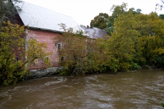 The river was flooding after all the rain.