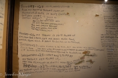 A survivor's diary written on the walls of his home.