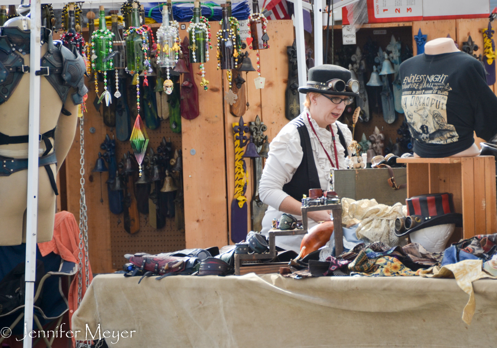 Steampunk artist in the French Market.