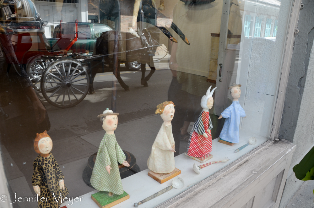 We loved the puppets in this art gallery.