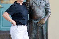 Me, posing by a butcher.