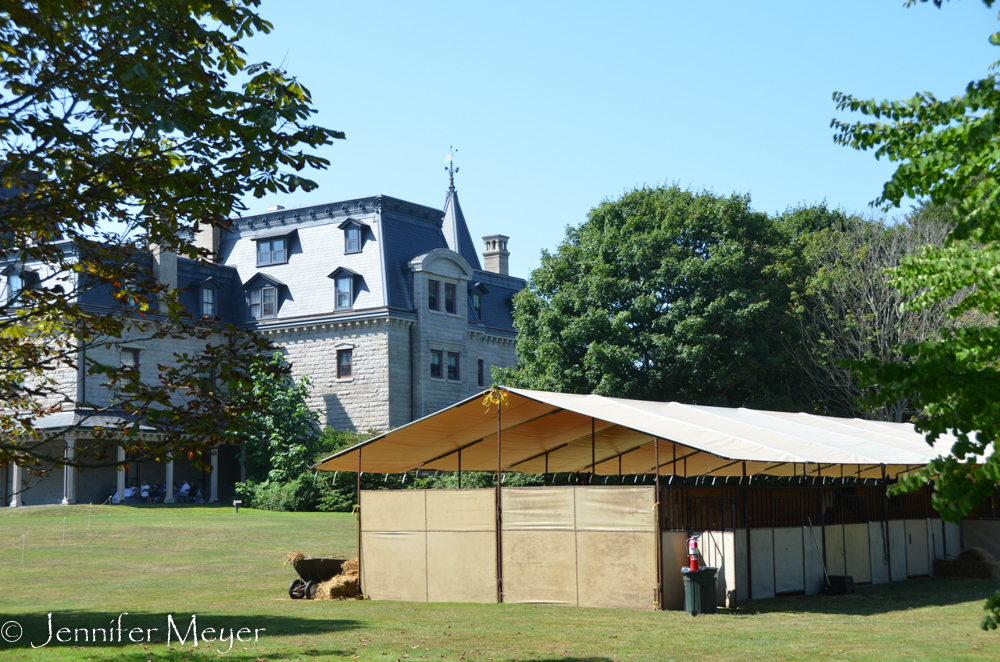 Behind the house, temporary stables were set up.