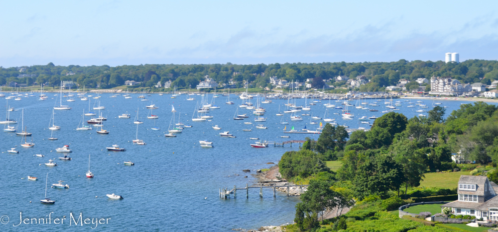 View from the bridge to Newport.