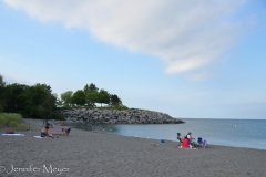 No dogs were allowed on the big sand beach.