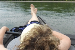 Kate's favorite position in the boat.