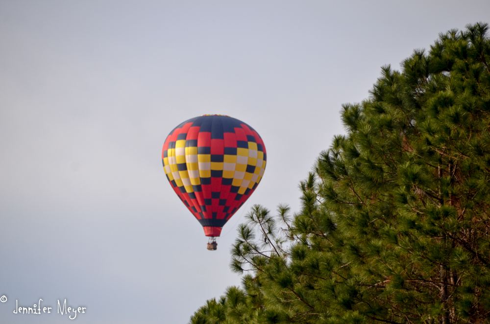 One morning, I saw this balloon flying nearby.