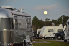 The full moon rose over the campground.