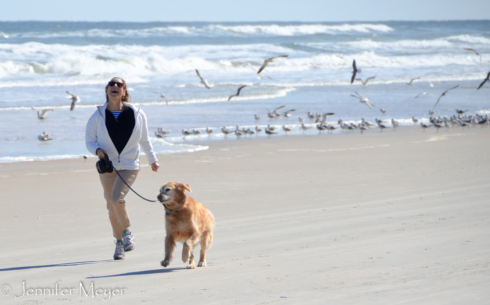 Beth took Bailey for a run.