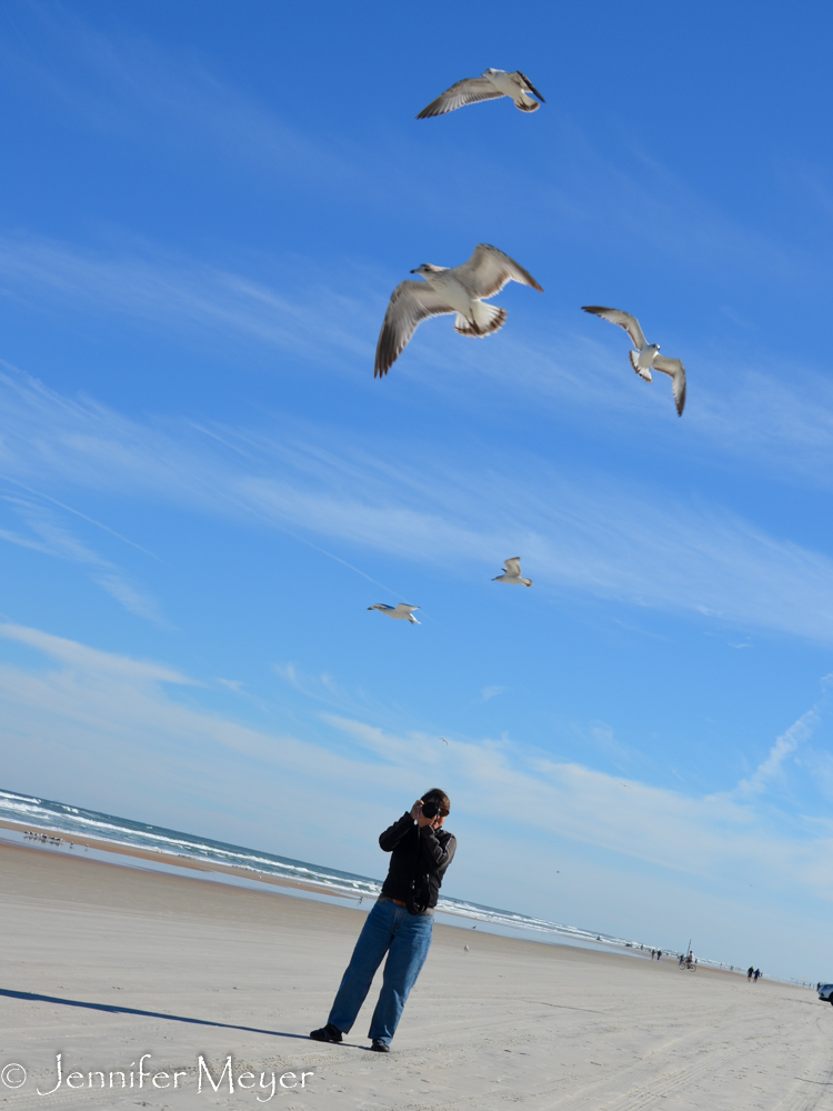 Beth got this shot of me and the birds.