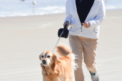 They were both happy to be on the beach.