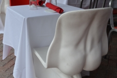 Love this sculpted seating.