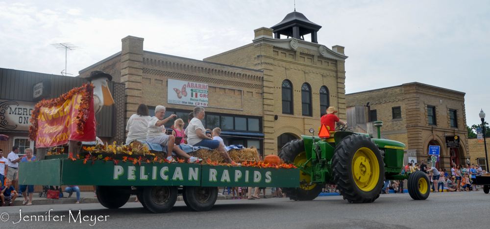 Tractor float.