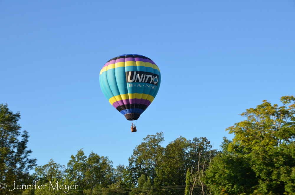 In New Jersey, a hot air balloon.