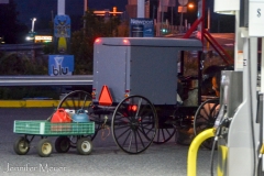 In Pennsylvania, an Amish man was getting gas at a station.