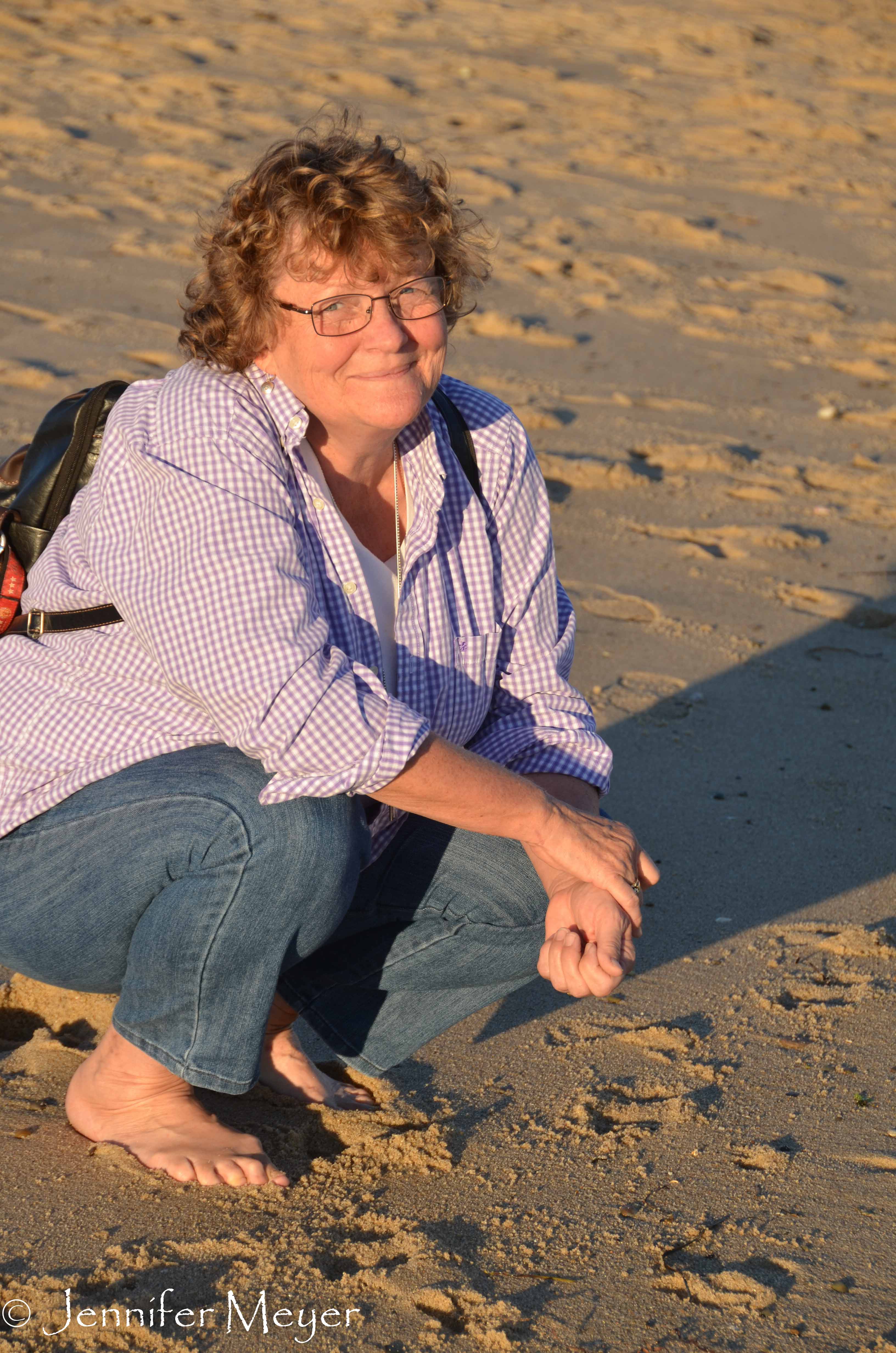 We walked on the beach.