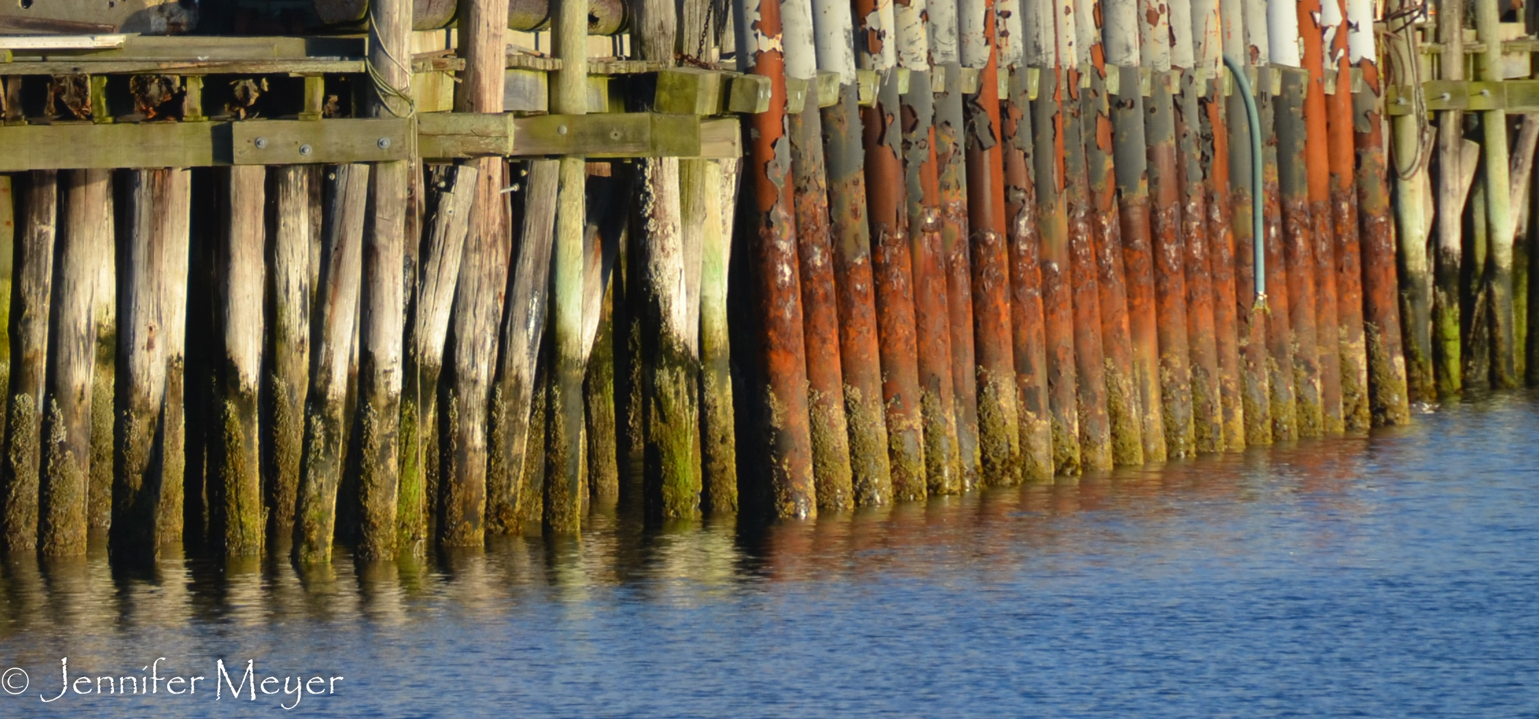 Colorful pilings.