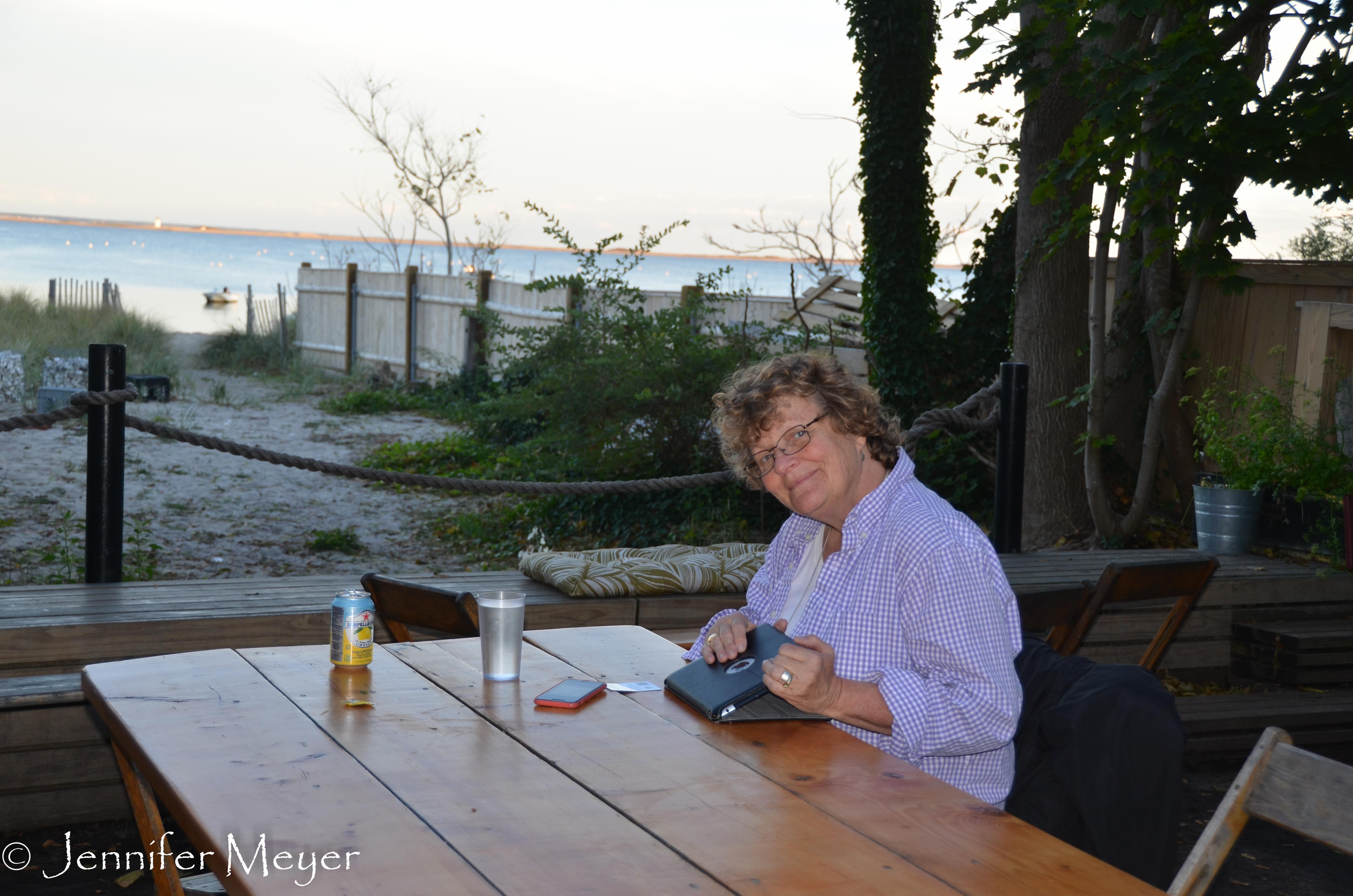 We had the patio to ourselves.