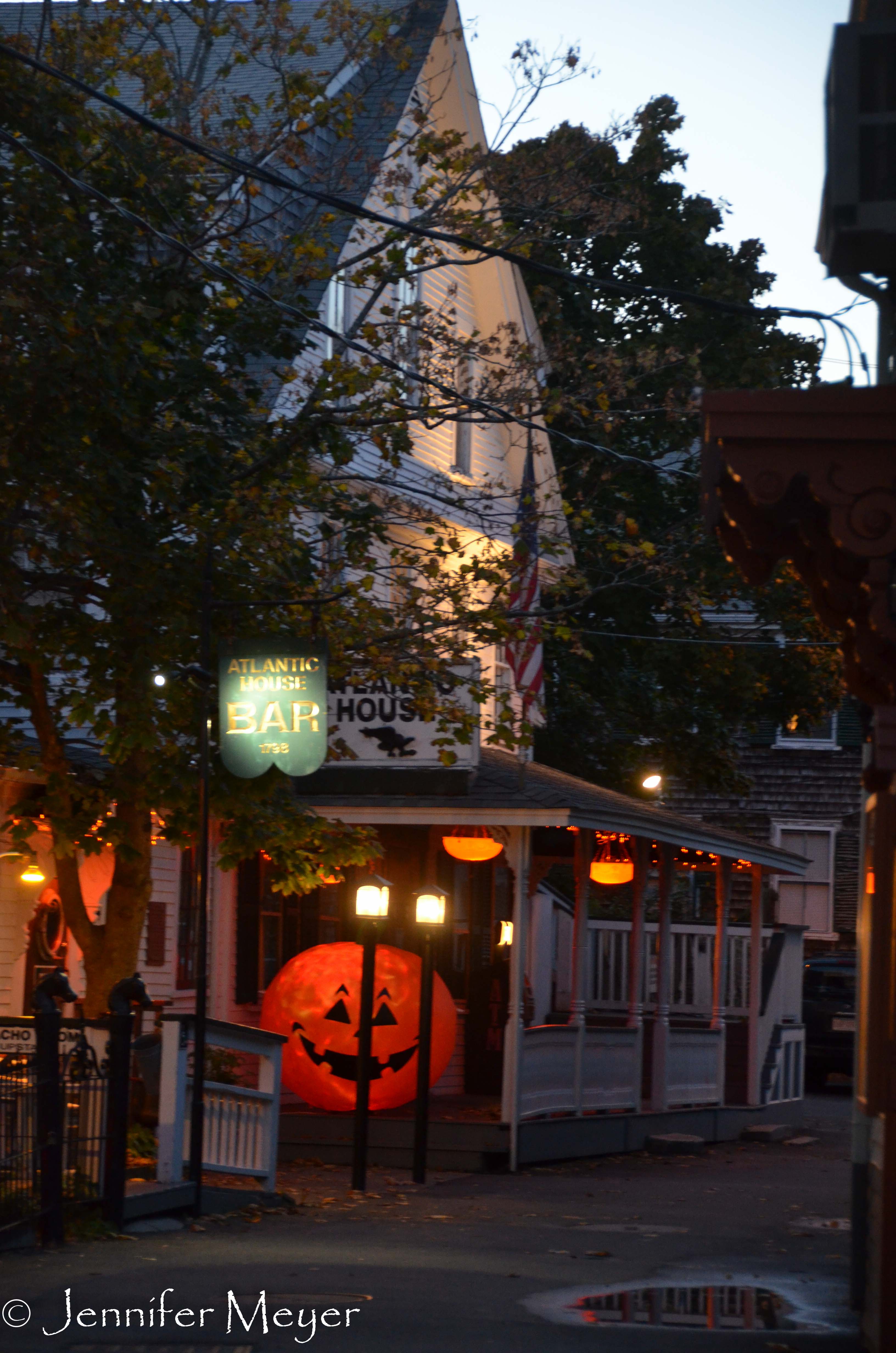 Side street at night.