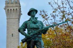 World War I memorial statue and the Pilgrim Monument.