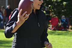 Kate Clinton runs with the ball.