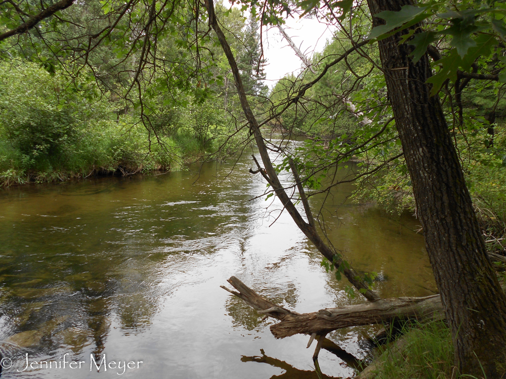 The driver dropped us up river 2 miles.