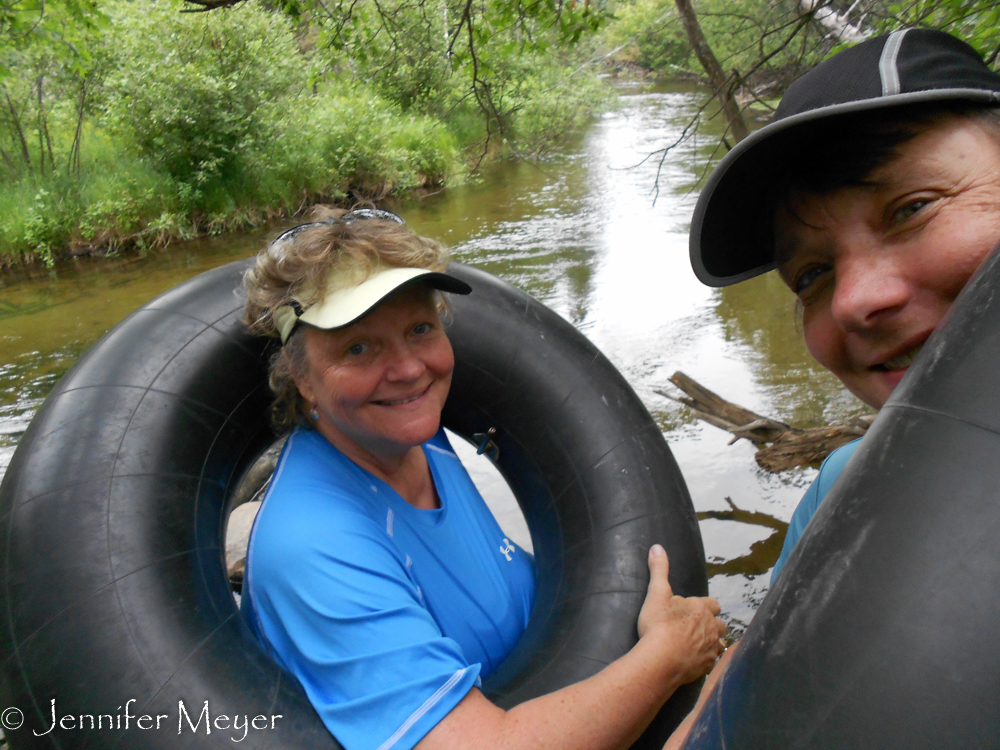 Ready to jump into the icy water.