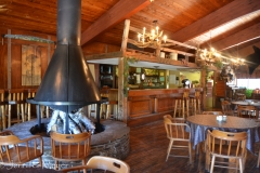 The circular fireplace where we warmed our toes.