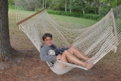 I try out the hammock.