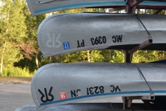 A trailerful of canoes.