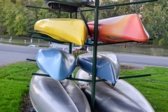 Canoes and kayaks for rent.