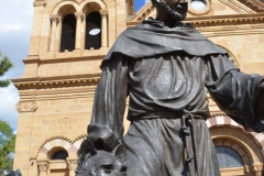 St. Francis statue in front of the Catholic Church.