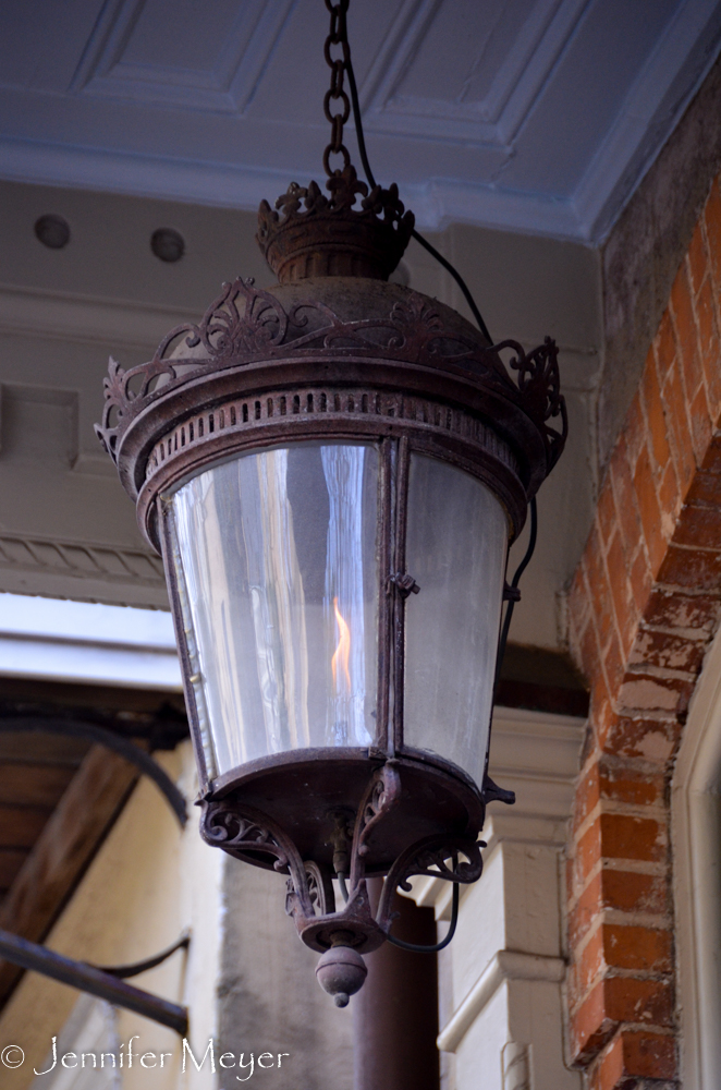 Gas lamp.