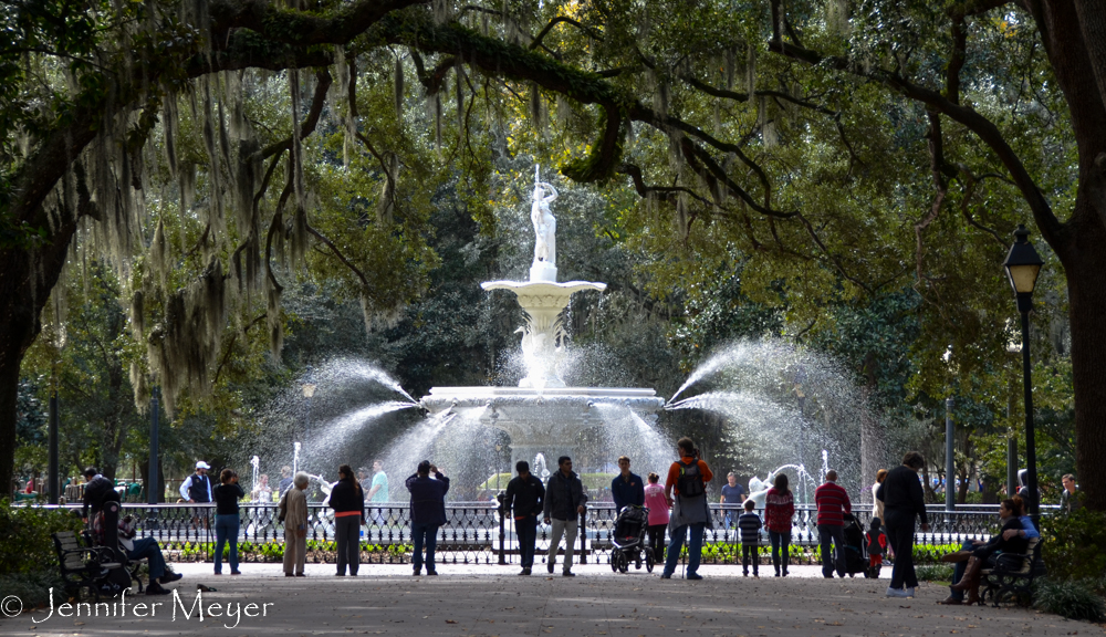 Fountain in the square.