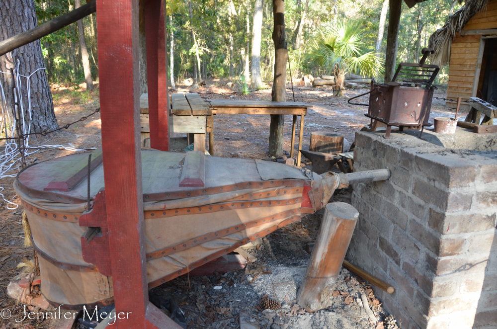 A blacksmith's shop.