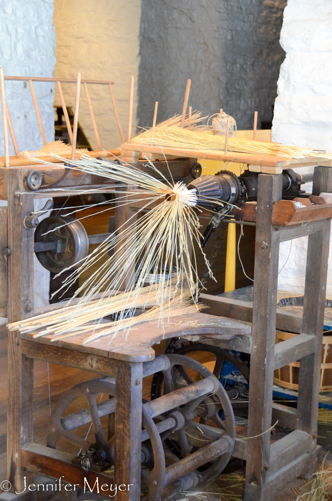 Broom-making machine.