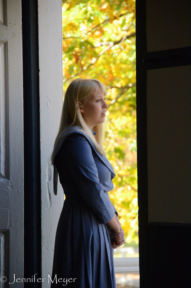 This woman sang so beautifully from the doorway.