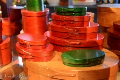 Shaker boxes in the gift store.