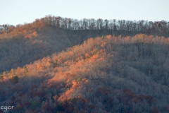 A glimpse of sunset ridges on the way home.