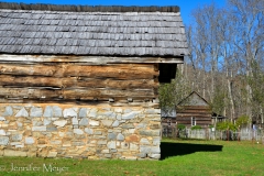 Stone and wood walls.