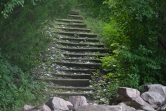 There were stairs down to a small rocky beach.