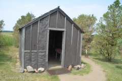 A tar paper house was shown as another kind of house the Wilders lived in.