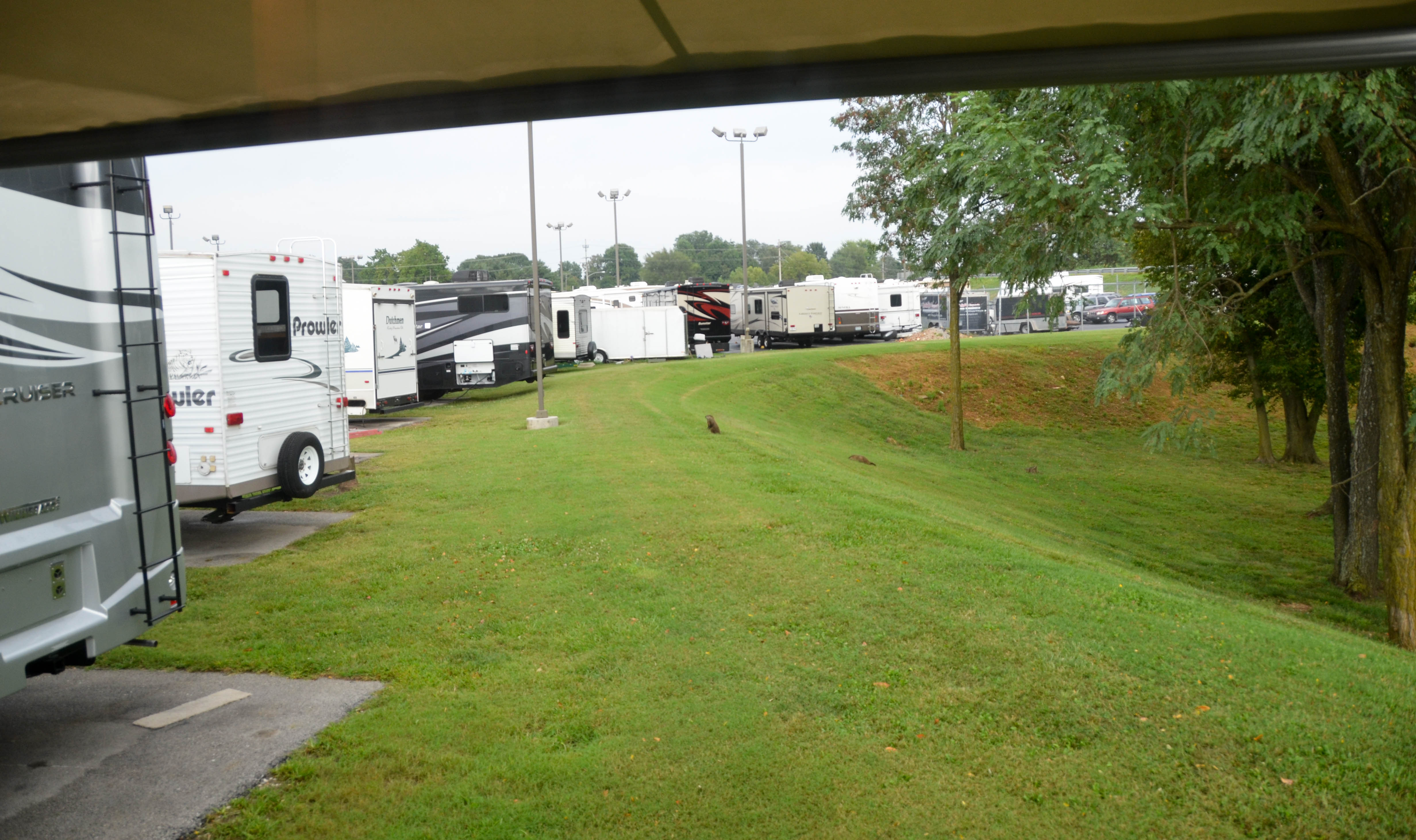 Back on our lovely RV service lot.