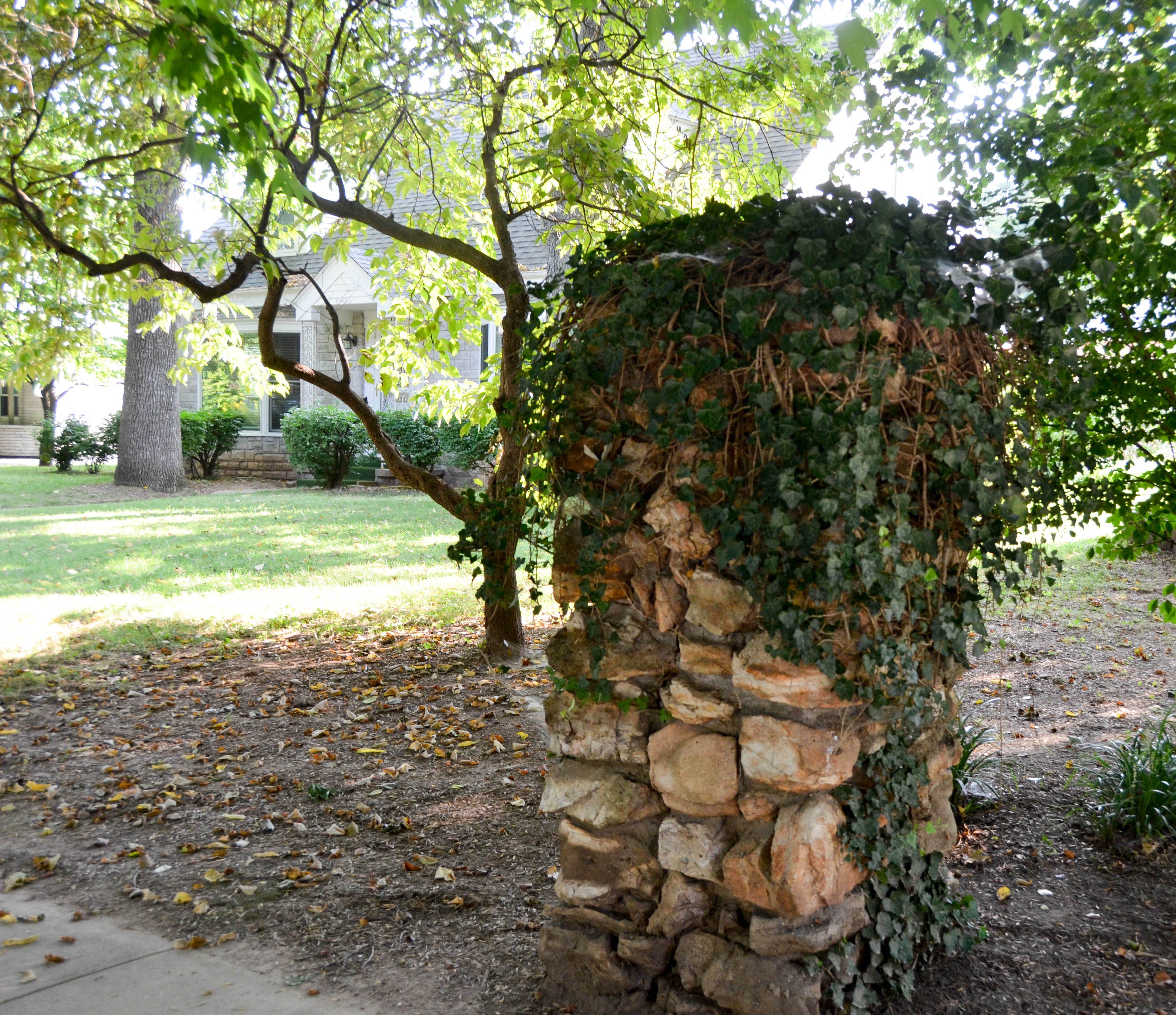 This stone post was a tower to climb when I was a kid.