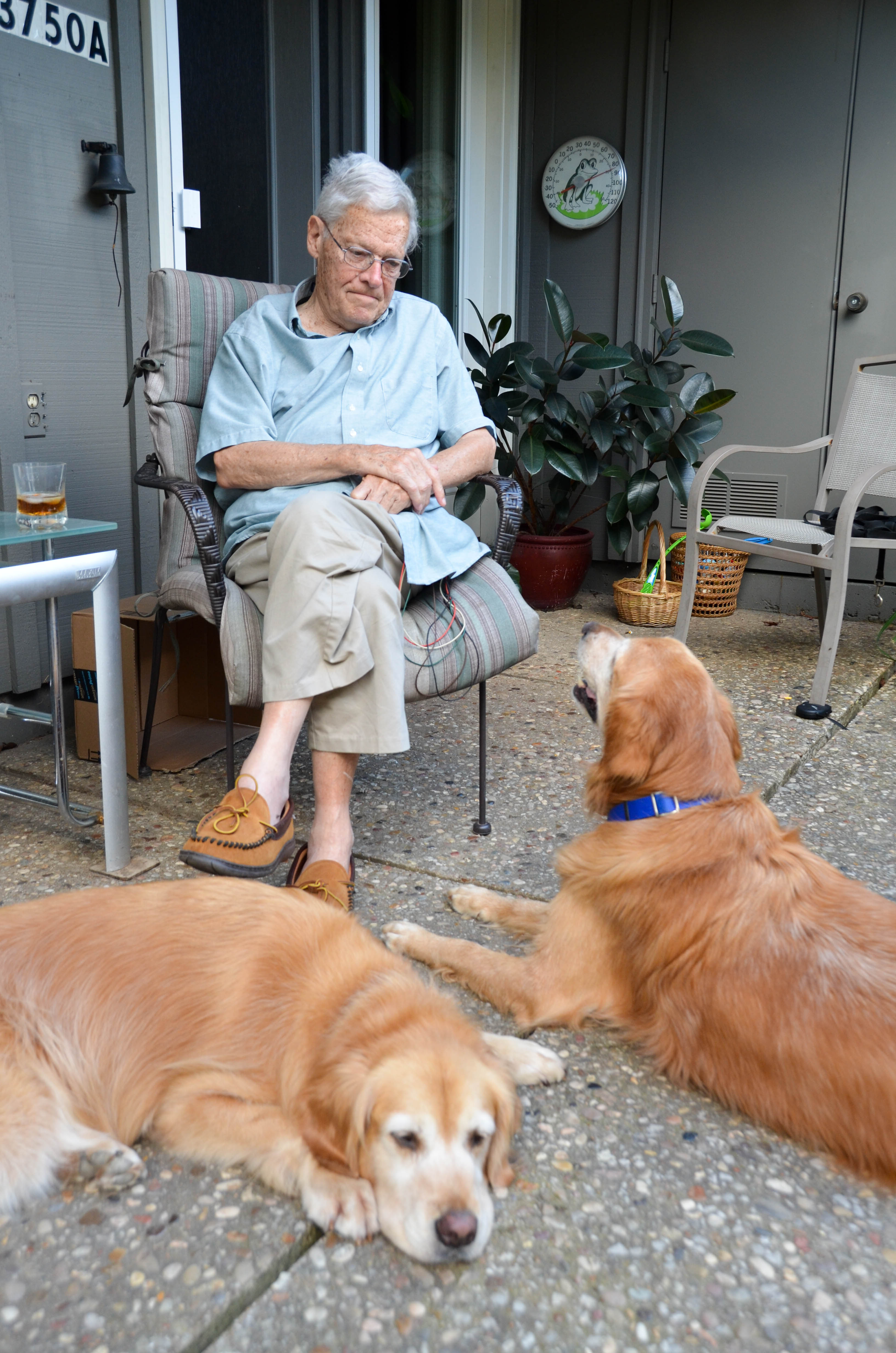 Dad and the dogs.