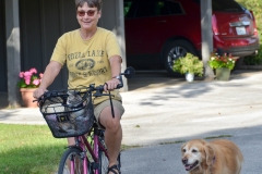 We rode all around Dad's cul-de-sac.